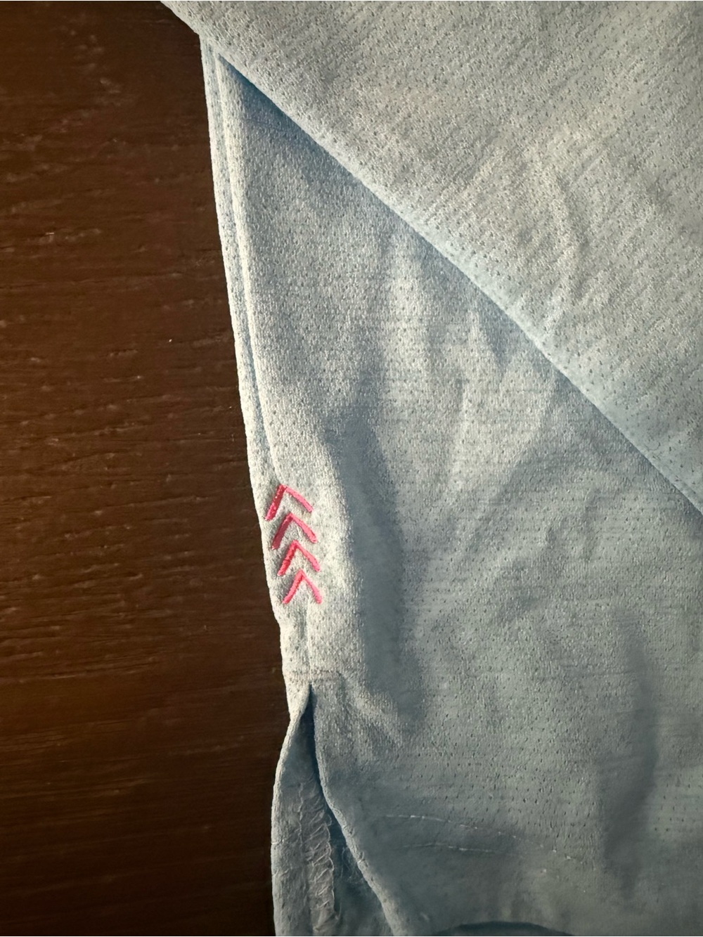 Light Blue Long-Sleeve Kids Performance Tee with Subtle Chest Logo - Picture 6 of 6